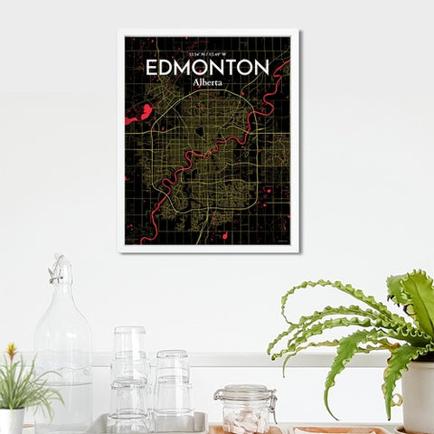 Edmonton City Map Poster – Detailed Art Print of Edmonton, Alberta City Map Art for Home Decor, Office Decor, and Unique Gifts