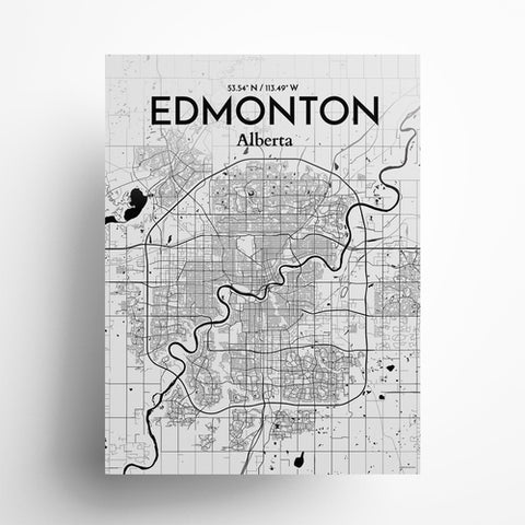 Edmonton City Map Poster – Detailed Art Print of Edmonton, Alberta City Map Art for Home Decor, Office Decor, and Unique Gifts