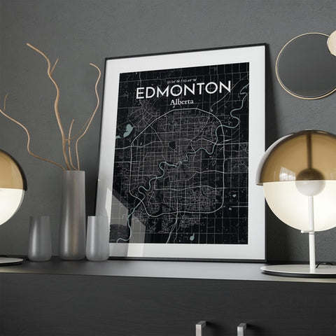 Edmonton City Map Poster – Detailed Art Print of Edmonton, Alberta City Map Art for Home Decor, Office Decor, and Unique Gifts