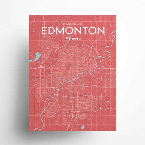 Edmonton City Map Poster – Detailed Art Print of Edmonton, Alberta City Map Art for Home Decor, Office Decor, and Unique Gifts