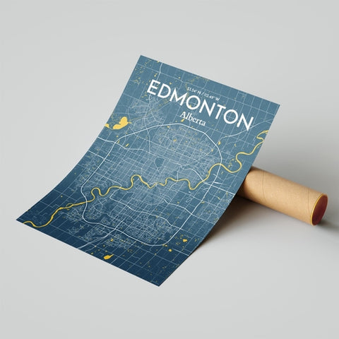 Edmonton City Map Poster – Detailed Art Print of Edmonton, Alberta City Map Art for Home Decor, Office Decor, and Unique Gifts