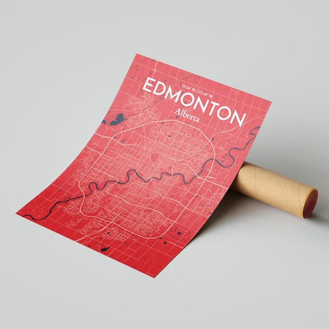 Edmonton City Map Poster – Detailed Art Print of Edmonton, Alberta City Map Art for Home Decor, Office Decor, and Unique Gifts