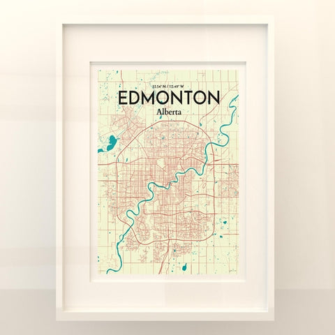 Edmonton City Map Poster – Detailed Art Print of Edmonton, Alberta City Map Art for Home Decor, Office Decor, and Unique Gifts