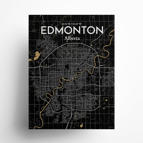 Edmonton City Map Poster – Detailed Art Print of Edmonton, Alberta City Map Art for Home Decor, Office Decor, and Unique Gifts