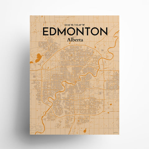 Edmonton City Map Poster – Detailed Art Print of Edmonton, Alberta City Map Art for Home Decor, Office Decor, and Unique Gifts