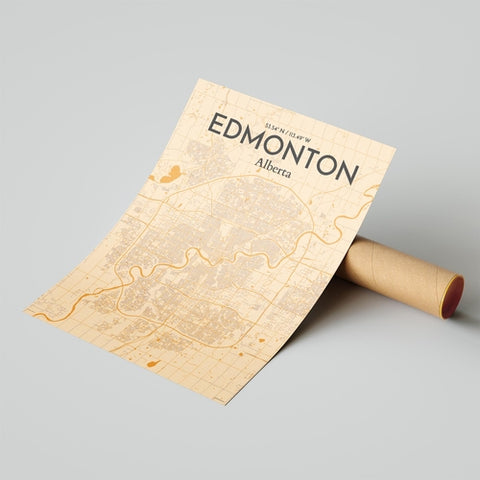 Edmonton City Map Poster – Detailed Art Print of Edmonton, Alberta City Map Art for Home Decor, Office Decor, and Unique Gifts