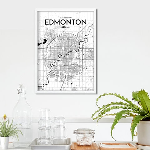 Edmonton City Map Poster – Detailed Art Print of Edmonton, Alberta City Map Art for Home Decor, Office Decor, and Unique Gifts