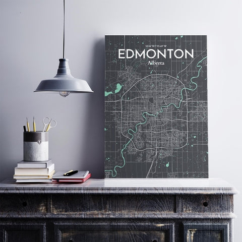 Edmonton City Map Poster – Detailed Art Print of Edmonton, Alberta City Map Art for Home Decor, Office Decor, and Unique Gifts