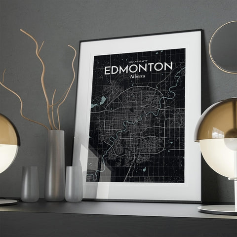 Edmonton City Map Poster – Detailed Art Print of Edmonton, Alberta City Map Art for Home Decor, Office Decor, and Unique Gifts