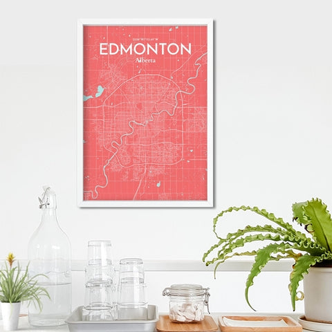 Edmonton City Map Poster – Detailed Art Print of Edmonton, Alberta City Map Art for Home Decor, Office Decor, and Unique Gifts