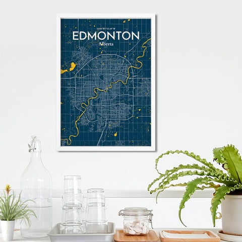 Edmonton City Map Poster – Detailed Art Print of Edmonton, Alberta City Map Art for Home Decor, Office Decor, and Unique Gifts