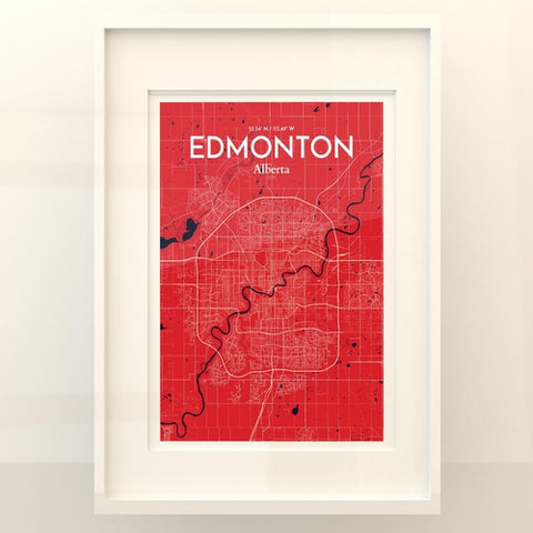 Edmonton City Map Poster – Detailed Art Print of Edmonton, Alberta City Map Art for Home Decor, Office Decor, and Unique Gifts