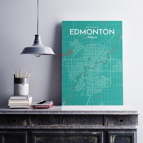 Edmonton City Map Poster – Detailed Art Print of Edmonton, Alberta City Map Art for Home Decor, Office Decor, and Unique Gifts