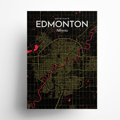 Edmonton City Map Poster – Detailed Art Print of Edmonton, Alberta City Map Art for Home Decor, Office Decor, and Unique Gifts