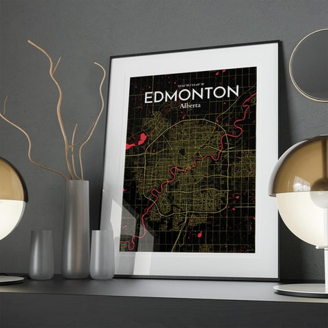 Edmonton City Map Poster – Detailed Art Print of Edmonton, Alberta City Map Art for Home Decor, Office Decor, and Unique Gifts