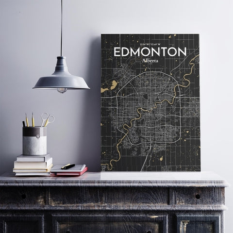 Edmonton City Map Poster – Detailed Art Print of Edmonton, Alberta City Map Art for Home Decor, Office Decor, and Unique Gifts