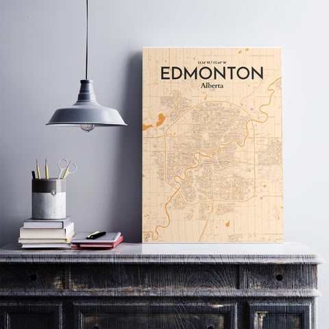 Edmonton City Map Poster – Detailed Art Print of Edmonton, Alberta City Map Art for Home Decor, Office Decor, and Unique Gifts