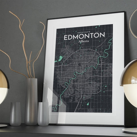 Edmonton City Map Poster – Detailed Art Print of Edmonton, Alberta City Map Art for Home Decor, Office Decor, and Unique Gifts