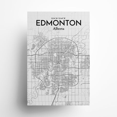 Edmonton City Map Poster – Detailed Art Print of Edmonton, Alberta City Map Art for Home Decor, Office Decor, and Unique Gifts