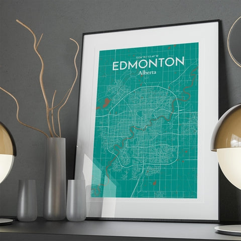 Edmonton City Map Poster – Detailed Art Print of Edmonton, Alberta City Map Art for Home Decor, Office Decor, and Unique Gifts