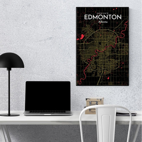 Edmonton City Map Poster – Detailed Art Print of Edmonton, Alberta City Map Art for Home Decor, Office Decor, and Unique Gifts