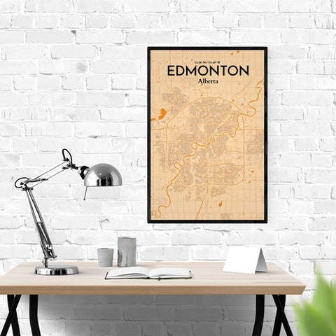 Edmonton City Map Poster – Detailed Art Print of Edmonton, Alberta City Map Art for Home Decor, Office Decor, and Unique Gifts