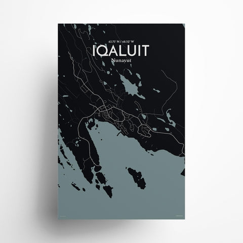 Iqaluit City Map Poster – Detailed Art Print of Iqaluit, Nunavut for Home Decor, Office Decor, Travel Art, and Unique Gifts