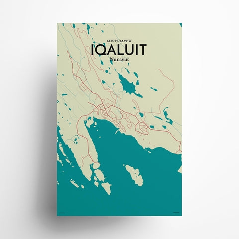 Iqaluit City Map Poster – Detailed Art Print of Iqaluit, Nunavut for Home Decor, Office Decor, Travel Art, and Unique Gifts