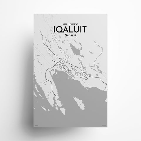 Iqaluit City Map Poster – Detailed Art Print of Iqaluit, Nunavut for Home Decor, Office Decor, Travel Art, and Unique Gifts