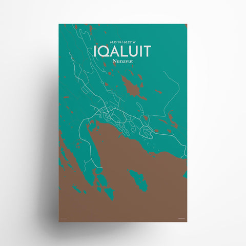 Iqaluit City Map Poster – Detailed Art Print of Iqaluit, Nunavut for Home Decor, Office Decor, Travel Art, and Unique Gifts