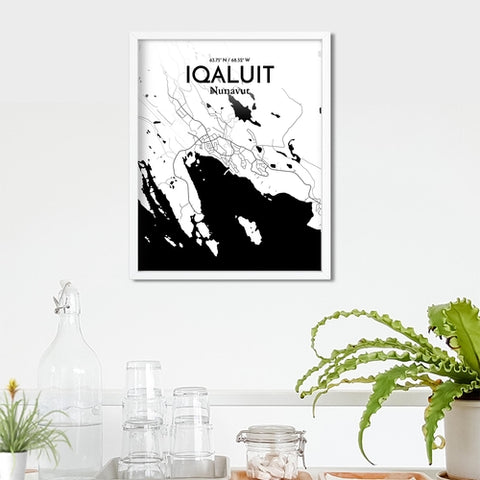 Iqaluit City Map Poster – Detailed Art Print of Iqaluit, Nunavut for Home Decor, Office Decor, Travel Art, and Unique Gifts