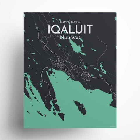 Iqaluit City Map Poster – Detailed Art Print of Iqaluit, Nunavut for Home Decor, Office Decor, Travel Art, and Unique Gifts