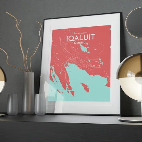 Iqaluit City Map Poster – Detailed Art Print of Iqaluit, Nunavut for Home Decor, Office Decor, Travel Art, and Unique Gifts