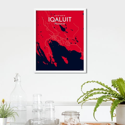 Iqaluit City Map Poster – Detailed Art Print of Iqaluit, Nunavut for Home Decor, Office Decor, Travel Art, and Unique Gifts