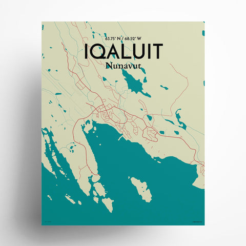 Iqaluit City Map Poster – Detailed Art Print of Iqaluit, Nunavut for Home Decor, Office Decor, Travel Art, and Unique Gifts