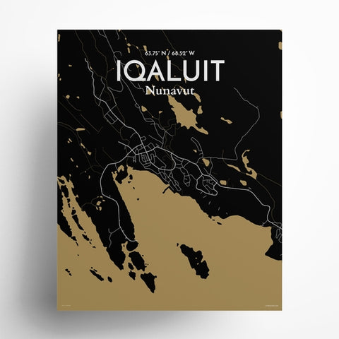 Iqaluit City Map Poster – Detailed Art Print of Iqaluit, Nunavut for Home Decor, Office Decor, Travel Art, and Unique Gifts