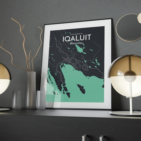 Iqaluit City Map Poster – Detailed Art Print of Iqaluit, Nunavut for Home Decor, Office Decor, Travel Art, and Unique Gifts