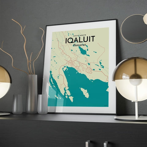 Iqaluit City Map Poster – Detailed Art Print of Iqaluit, Nunavut for Home Decor, Office Decor, Travel Art, and Unique Gifts