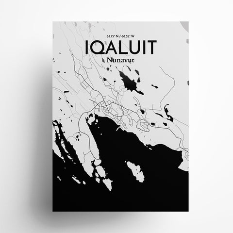 Iqaluit City Map Poster – Detailed Art Print of Iqaluit, Nunavut for Home Decor, Office Decor, Travel Art, and Unique Gifts