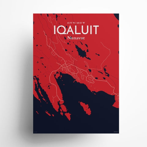 Iqaluit City Map Poster – Detailed Art Print of Iqaluit, Nunavut for Home Decor, Office Decor, Travel Art, and Unique Gifts