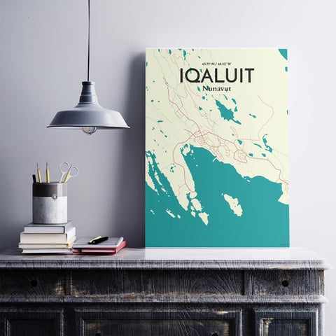 Iqaluit City Map Poster – Detailed Art Print of Iqaluit, Nunavut for Home Decor, Office Decor, Travel Art, and Unique Gifts