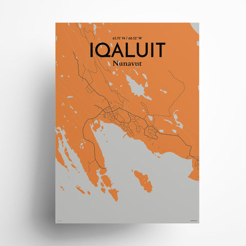 Iqaluit City Map Poster – Detailed Art Print of Iqaluit, Nunavut for Home Decor, Office Decor, Travel Art, and Unique Gifts