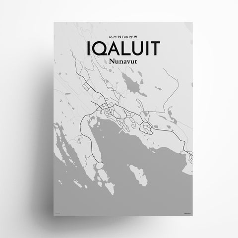 Iqaluit City Map Poster – Detailed Art Print of Iqaluit, Nunavut for Home Decor, Office Decor, Travel Art, and Unique Gifts