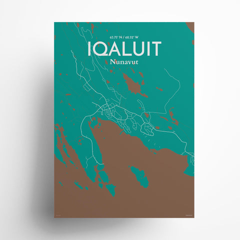 Iqaluit City Map Poster – Detailed Art Print of Iqaluit, Nunavut for Home Decor, Office Decor, Travel Art, and Unique Gifts