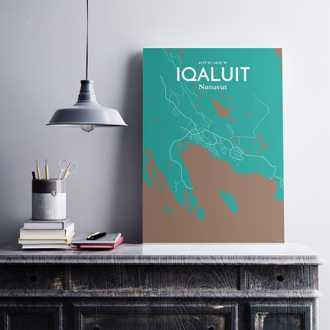 Iqaluit City Map Poster – Detailed Art Print of Iqaluit, Nunavut for Home Decor, Office Decor, Travel Art, and Unique Gifts