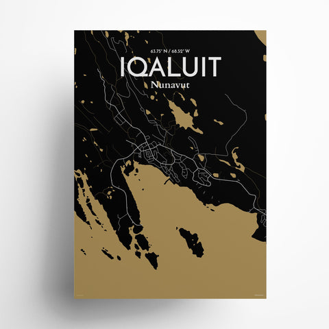 Iqaluit City Map Poster – Detailed Art Print of Iqaluit, Nunavut for Home Decor, Office Decor, Travel Art, and Unique Gifts