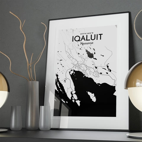 Iqaluit City Map Poster – Detailed Art Print of Iqaluit, Nunavut for Home Decor, Office Decor, Travel Art, and Unique Gifts