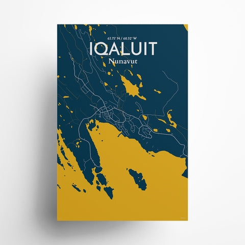 Iqaluit City Map Poster – Detailed Art Print of Iqaluit, Nunavut for Home Decor, Office Decor, Travel Art, and Unique Gifts