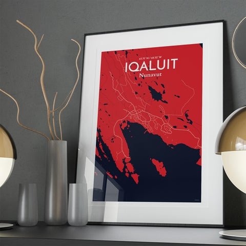 Iqaluit City Map Poster – Detailed Art Print of Iqaluit, Nunavut for Home Decor, Office Decor, Travel Art, and Unique Gifts