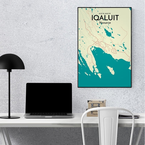 Iqaluit City Map Poster – Detailed Art Print of Iqaluit, Nunavut for Home Decor, Office Decor, Travel Art, and Unique Gifts